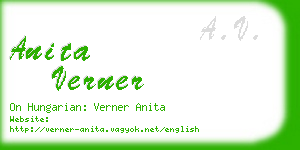anita verner business card
